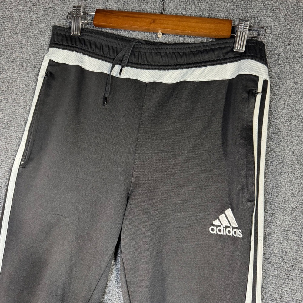 Vintage Kids Adidas Climalite Track Pants Black White Athletic Joggers Size‎ L